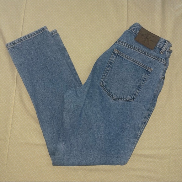 CALVIN KLEIN HIGH WAISTED STRAIGHT LEG DENIM JEANS - Picture 11 of 11